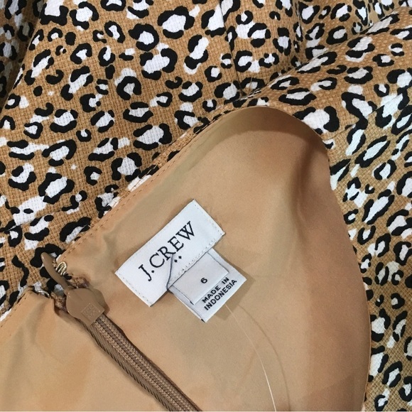 J.Crew Sheath Dress Brown animal print L6833 new - Picture 5 of 8